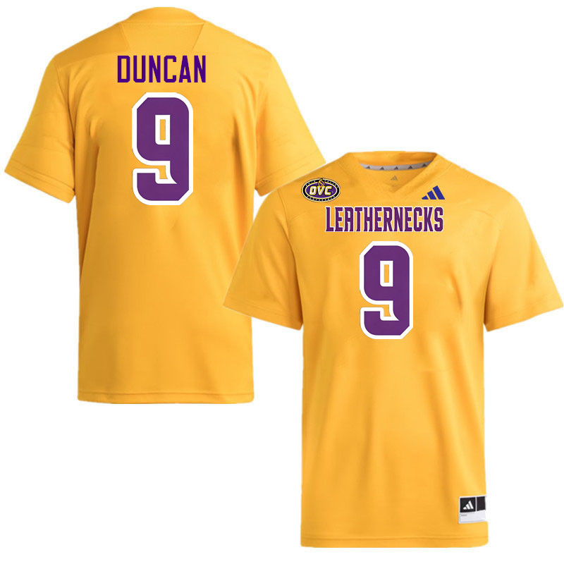Western Illinois Leathernecks #9 Tristin Duncan College Football Jerseys,Uniforms-Gold